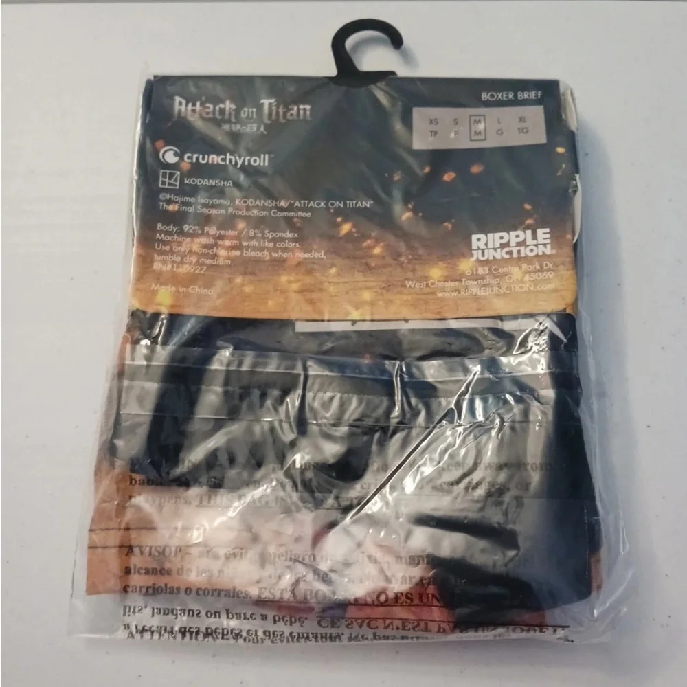 Men's Attack On Titan Boxer Briefs - Black and Orange